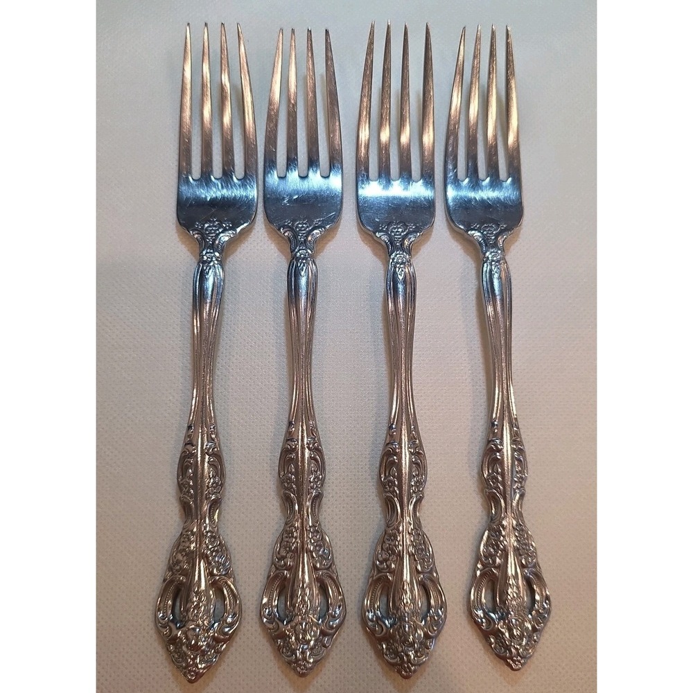 Vintage Oneida Michelangelo Stainless Steel Dinner Fork Set Of 4